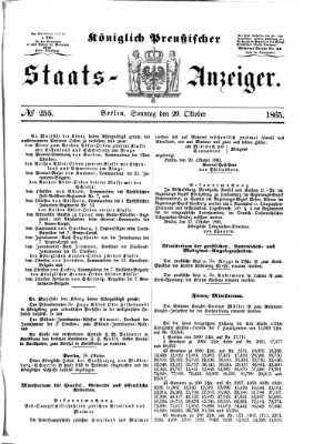 Königlich Preußischer Staats-Anzeiger (Allgemeine preußische Staats-Zeitung) Sonntag 29. Oktober 1865