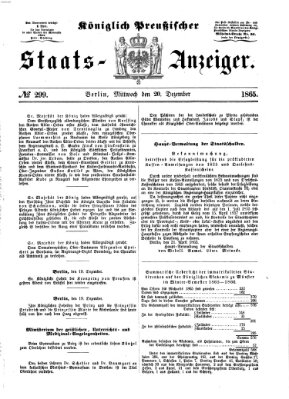 Königlich Preußischer Staats-Anzeiger (Allgemeine preußische Staats-Zeitung) Mittwoch 20. Dezember 1865