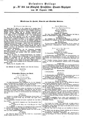 Königlich Preußischer Staats-Anzeiger (Allgemeine preußische Staats-Zeitung) Freitag 29. Dezember 1865