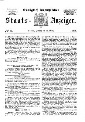 Königlich Preußischer Staats-Anzeiger (Allgemeine preußische Staats-Zeitung) Freitag 23. März 1866