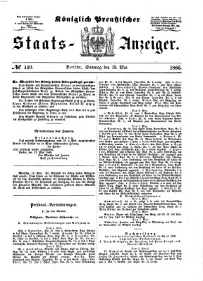 Königlich Preußischer Staats-Anzeiger (Allgemeine preußische Staats-Zeitung) Sonntag 13. Mai 1866