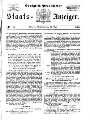 Königlich Preußischer Staats-Anzeiger (Allgemeine preußische Staats-Zeitung) Mittwoch 23. Mai 1866