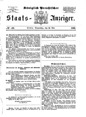 Königlich Preußischer Staats-Anzeiger (Allgemeine preußische Staats-Zeitung) Donnerstag 24. Mai 1866