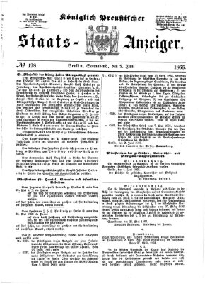 Königlich Preußischer Staats-Anzeiger (Allgemeine preußische Staats-Zeitung) Samstag 2. Juni 1866