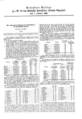 Königlich Preußischer Staats-Anzeiger (Allgemeine preußische Staats-Zeitung) Mittwoch 7. Februar 1866