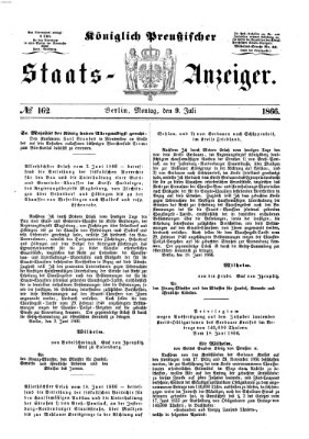 Königlich Preußischer Staats-Anzeiger (Allgemeine preußische Staats-Zeitung) Montag 9. Juli 1866