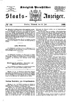 Königlich Preußischer Staats-Anzeiger (Allgemeine preußische Staats-Zeitung) Mittwoch 11. Juli 1866