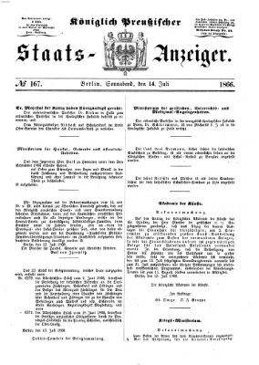 Königlich Preußischer Staats-Anzeiger (Allgemeine preußische Staats-Zeitung) Samstag 14. Juli 1866