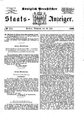 Königlich Preußischer Staats-Anzeiger (Allgemeine preußische Staats-Zeitung) Mittwoch 18. Juli 1866