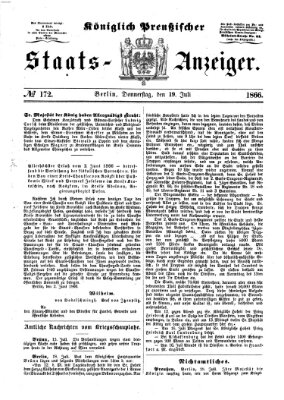 Königlich Preußischer Staats-Anzeiger (Allgemeine preußische Staats-Zeitung) Donnerstag 19. Juli 1866