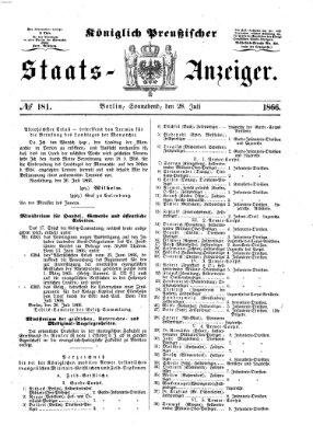 Königlich Preußischer Staats-Anzeiger (Allgemeine preußische Staats-Zeitung) Samstag 28. Juli 1866