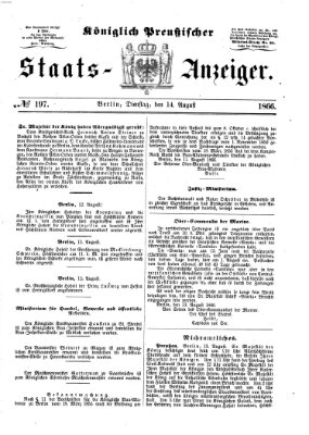 Königlich Preußischer Staats-Anzeiger (Allgemeine preußische Staats-Zeitung) Dienstag 14. August 1866