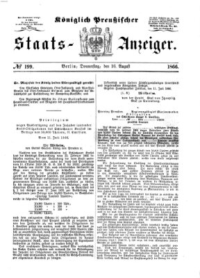 Königlich Preußischer Staats-Anzeiger (Allgemeine preußische Staats-Zeitung) Donnerstag 16. August 1866