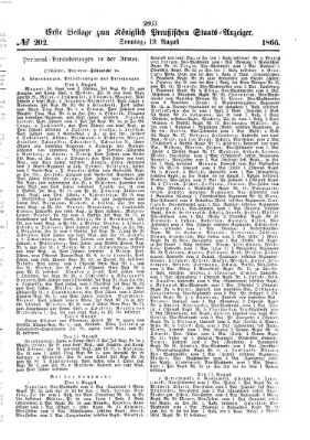 Königlich Preußischer Staats-Anzeiger (Allgemeine preußische Staats-Zeitung) Sonntag 19. August 1866