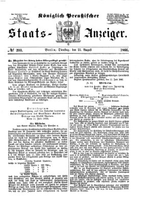 Königlich Preußischer Staats-Anzeiger (Allgemeine preußische Staats-Zeitung) Dienstag 21. August 1866