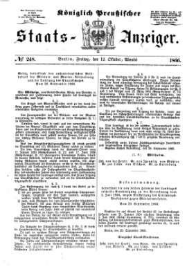 Königlich Preußischer Staats-Anzeiger (Allgemeine preußische Staats-Zeitung) Freitag 12. Oktober 1866