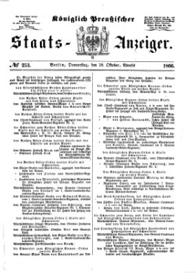 Königlich Preußischer Staats-Anzeiger (Allgemeine preußische Staats-Zeitung) Donnerstag 18. Oktober 1866