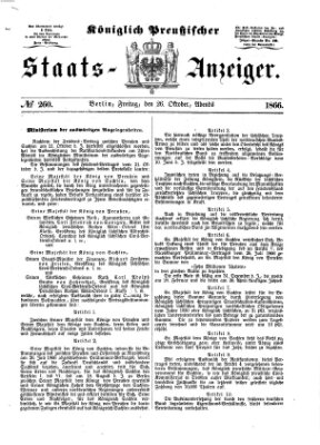 Königlich Preußischer Staats-Anzeiger (Allgemeine preußische Staats-Zeitung) Freitag 26. Oktober 1866