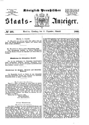 Königlich Preußischer Staats-Anzeiger (Allgemeine preußische Staats-Zeitung) Dienstag 11. Dezember 1866