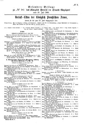 Königlich Preußischer Staats-Anzeiger (Allgemeine preußische Staats-Zeitung) Samstag 28. Juli 1866