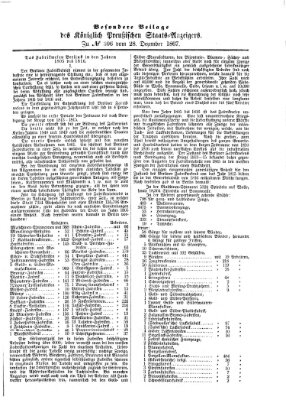 Königlich Preußischer Staats-Anzeiger (Allgemeine preußische Staats-Zeitung) Samstag 28. Dezember 1867