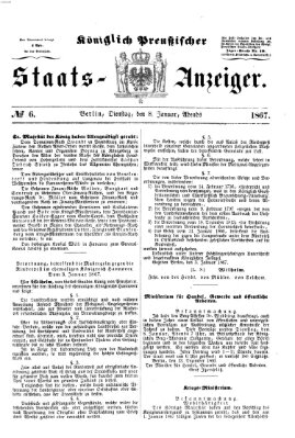 Königlich Preußischer Staats-Anzeiger (Allgemeine preußische Staats-Zeitung) Dienstag 8. Januar 1867