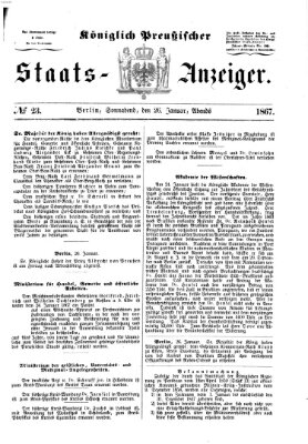 Königlich Preußischer Staats-Anzeiger (Allgemeine preußische Staats-Zeitung) Samstag 26. Januar 1867