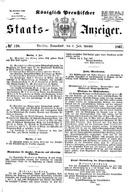 Königlich Preußischer Staats-Anzeiger (Allgemeine preußische Staats-Zeitung) Samstag 6. Juli 1867