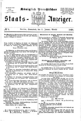 Königlich Preußischer Staats-Anzeiger (Allgemeine preußische Staats-Zeitung) Samstag 11. Januar 1868