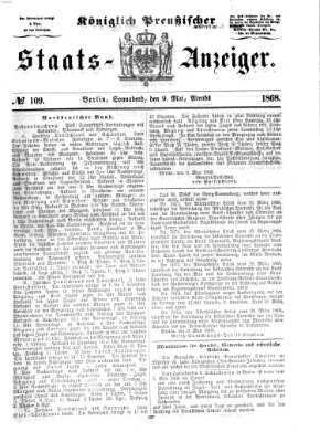 Königlich Preußischer Staats-Anzeiger (Allgemeine preußische Staats-Zeitung) Samstag 9. Mai 1868