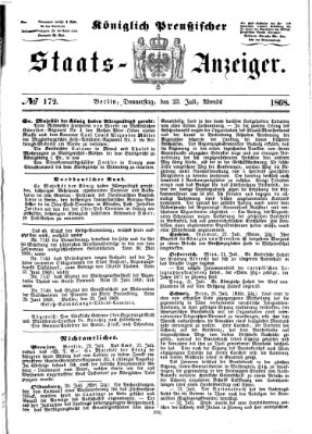 Königlich Preußischer Staats-Anzeiger (Allgemeine preußische Staats-Zeitung) Donnerstag 23. Juli 1868