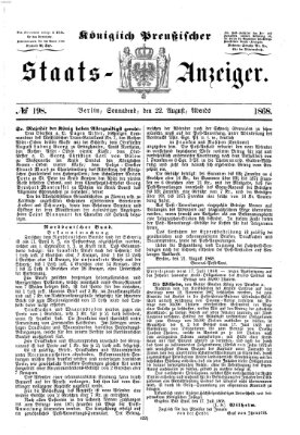 Königlich Preußischer Staats-Anzeiger (Allgemeine preußische Staats-Zeitung) Samstag 22. August 1868