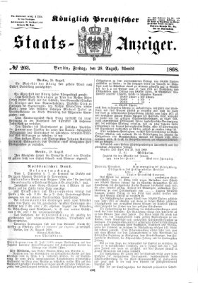 Königlich Preußischer Staats-Anzeiger (Allgemeine preußische Staats-Zeitung) Freitag 28. August 1868