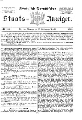 Königlich Preußischer Staats-Anzeiger (Allgemeine preußische Staats-Zeitung) Montag 28. September 1868