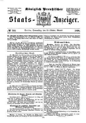 Königlich Preußischer Staats-Anzeiger (Allgemeine preußische Staats-Zeitung) Donnerstag 15. Oktober 1868