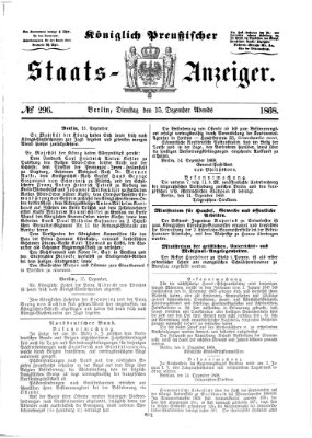 Königlich Preußischer Staats-Anzeiger (Allgemeine preußische Staats-Zeitung) Dienstag 15. Dezember 1868