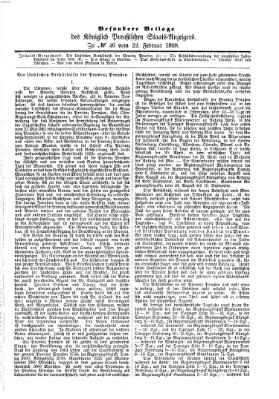 Königlich Preußischer Staats-Anzeiger (Allgemeine preußische Staats-Zeitung) Samstag 22. Februar 1868