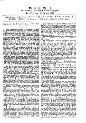 Königlich Preußischer Staats-Anzeiger (Allgemeine preußische Staats-Zeitung) Samstag 29. Februar 1868