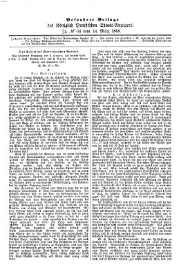 Königlich Preußischer Staats-Anzeiger (Allgemeine preußische Staats-Zeitung) Samstag 14. März 1868