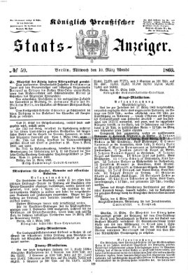 Königlich Preußischer Staats-Anzeiger (Allgemeine preußische Staats-Zeitung) Mittwoch 10. März 1869