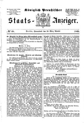 Königlich Preußischer Staats-Anzeiger (Allgemeine preußische Staats-Zeitung) Samstag 20. März 1869