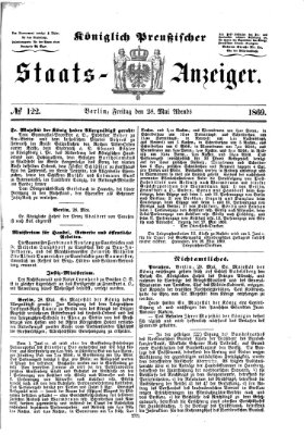 Königlich Preußischer Staats-Anzeiger (Allgemeine preußische Staats-Zeitung) Freitag 28. Mai 1869