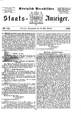 Königlich Preußischer Staats-Anzeiger (Allgemeine preußische Staats-Zeitung) Samstag 29. Mai 1869