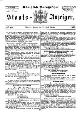 Königlich Preußischer Staats-Anzeiger (Allgemeine preußische Staats-Zeitung) Freitag 11. Juni 1869