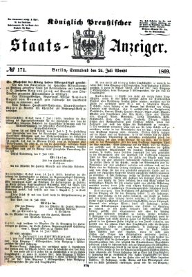 Königlich Preußischer Staats-Anzeiger (Allgemeine preußische Staats-Zeitung) Samstag 24. Juli 1869