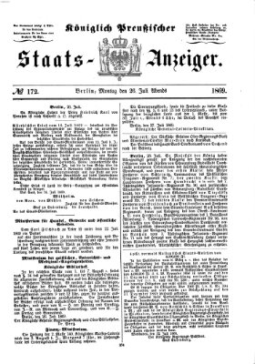 Königlich Preußischer Staats-Anzeiger (Allgemeine preußische Staats-Zeitung) Montag 26. Juli 1869