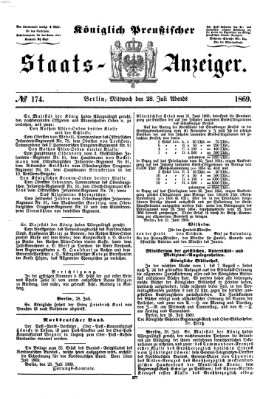 Königlich Preußischer Staats-Anzeiger (Allgemeine preußische Staats-Zeitung) Mittwoch 28. Juli 1869