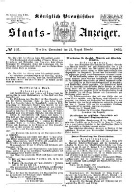 Königlich Preußischer Staats-Anzeiger (Allgemeine preußische Staats-Zeitung) Samstag 21. August 1869