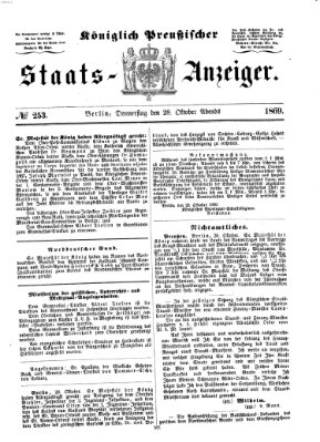 Königlich Preußischer Staats-Anzeiger (Allgemeine preußische Staats-Zeitung) Donnerstag 28. Oktober 1869