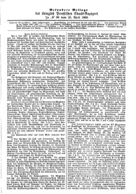 Königlich Preußischer Staats-Anzeiger (Allgemeine preußische Staats-Zeitung) Samstag 25. April 1868